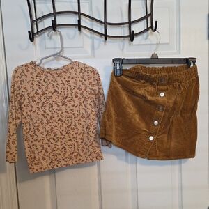 H&M Mustard Corduroy Skirt